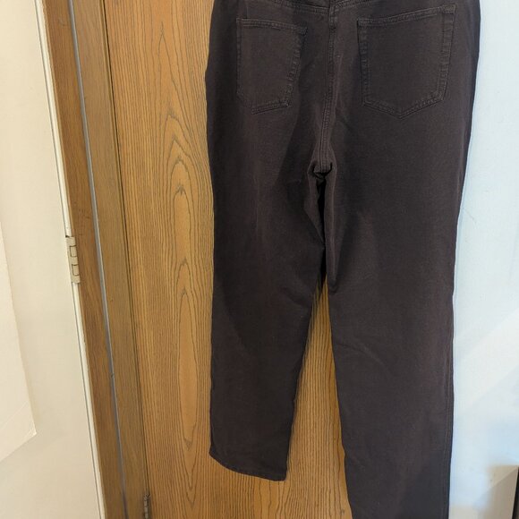 Quacker Factory Dream Jeannes Bootcut Brown Elastic Waist Jeans- Size Medium - Picture 3 of 5